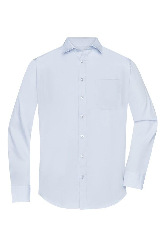 Men's Shirt Longsleeve Poplin - Light-blue (ca. Pantone 649C)