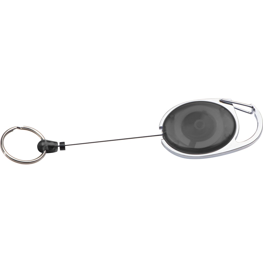 Schlüsselanhänger mit Karabiner und ausziehbarem Schlüsselring Schlüsselanhänger mit Karabiner und ausziehbarem Schlüsselring
