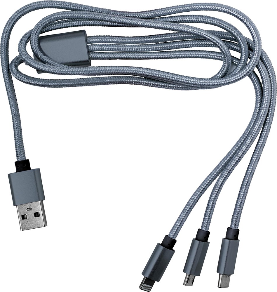 3-in-1 Ladekabel aus Nylon Felix 3-in-1 Ladekabel aus Nylon Felix