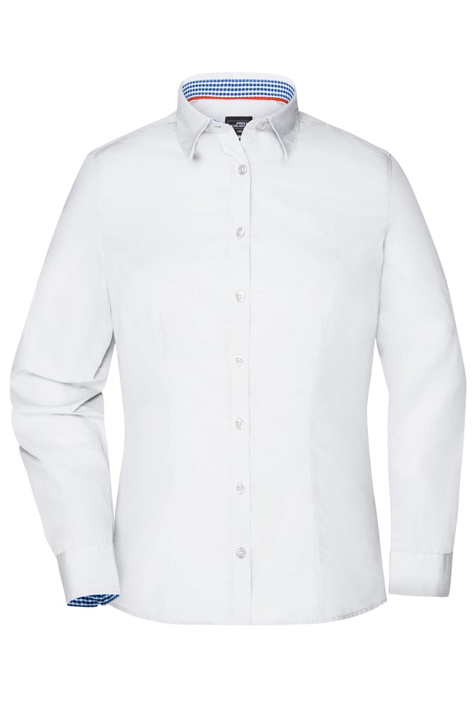 Ladies' Plain Shirt - White/royal-white (ca. Pantone white
2935C)