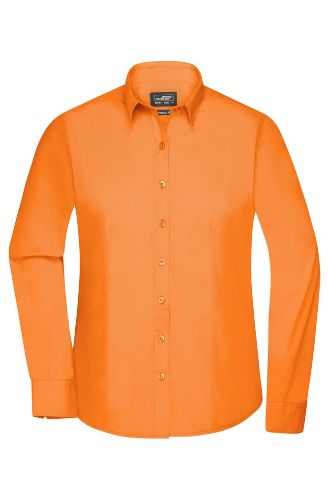 Ladies' Shirt Longsleeve Poplin - Orange (ca. Pantone 1575C)