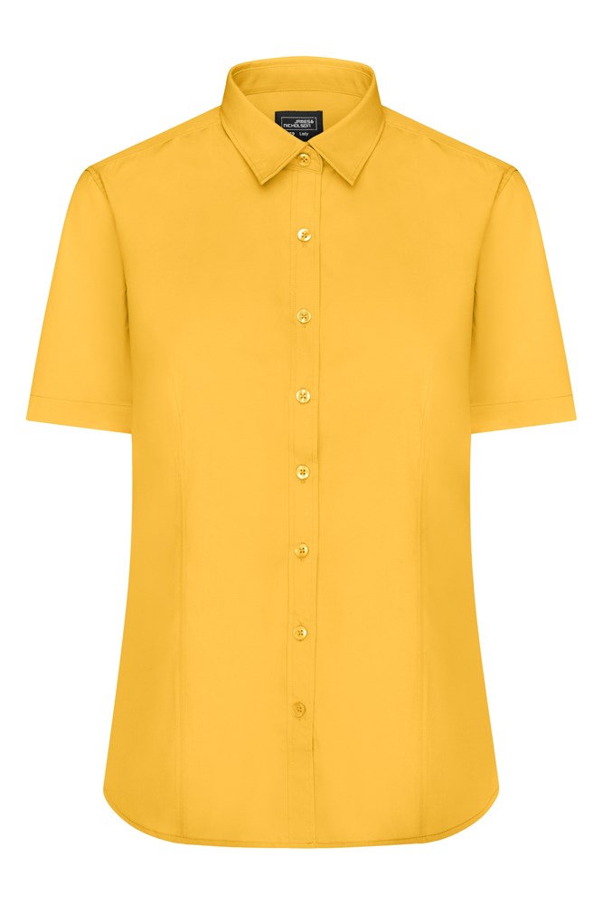 Ladies' Shirt Shortsleeve Poplin - Yellow (ca. Pantone 101C)