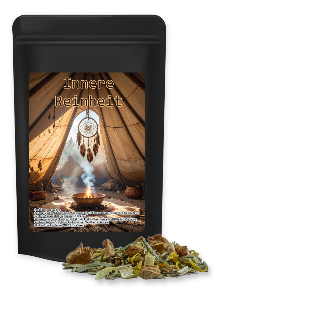 Kräutertee Seelenwohl, ca. 32g, Standbeutel Midi schwarz