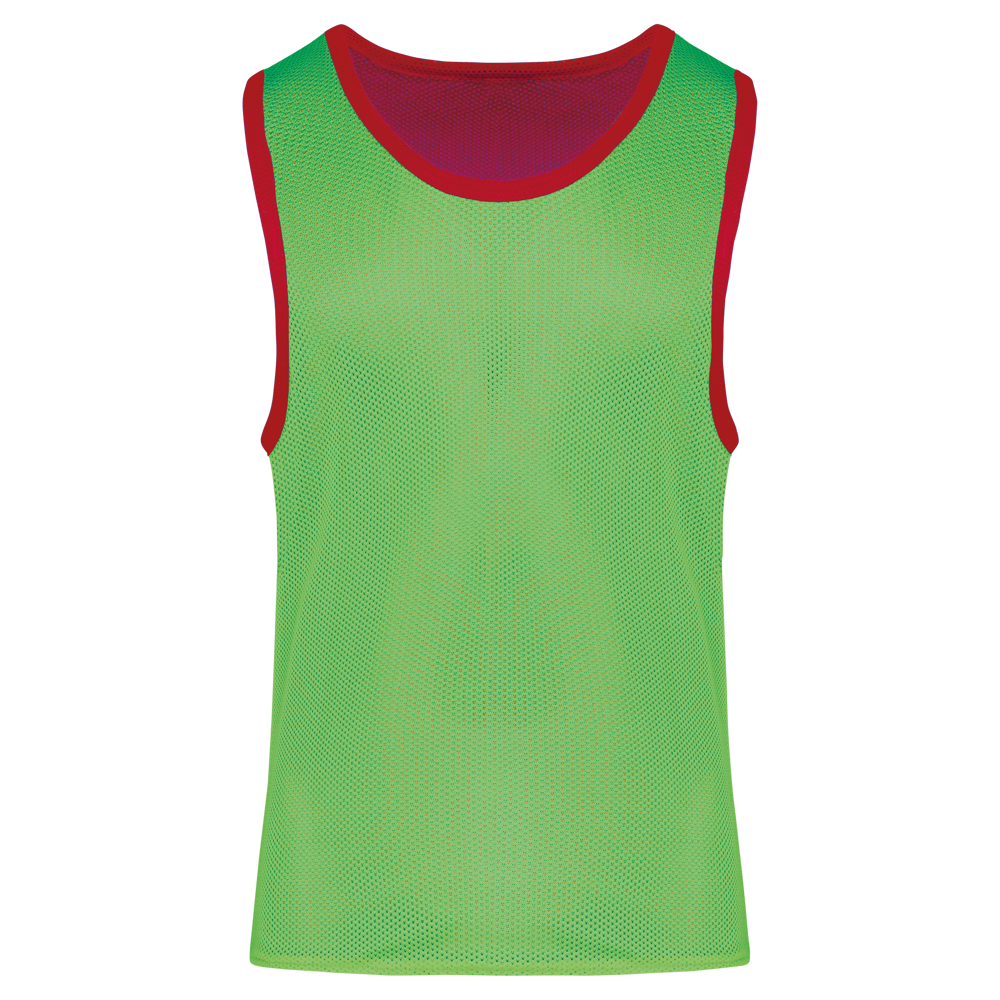 PA048 - Beidseitig tragbares Multisport-Leibchen für Kinder - Sporty Red / Fluorescent Green
