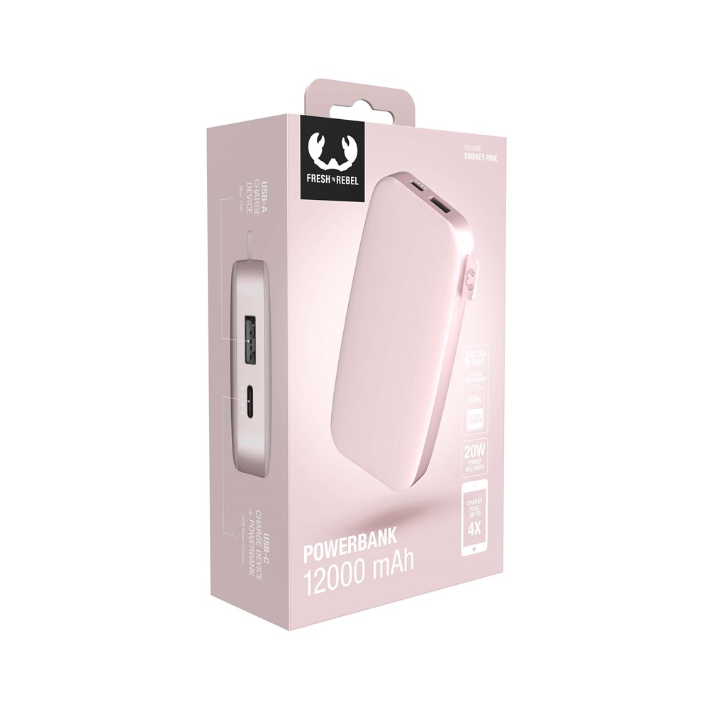 Fresh 'n Rebel Powerbank 12000 mAh USB-C Smokey Pink