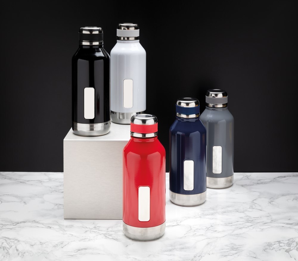 Auslaufsichere Vakuumflasche mit Logoplatte Auslaufsichere Vakuumflasche mit Logoplatte