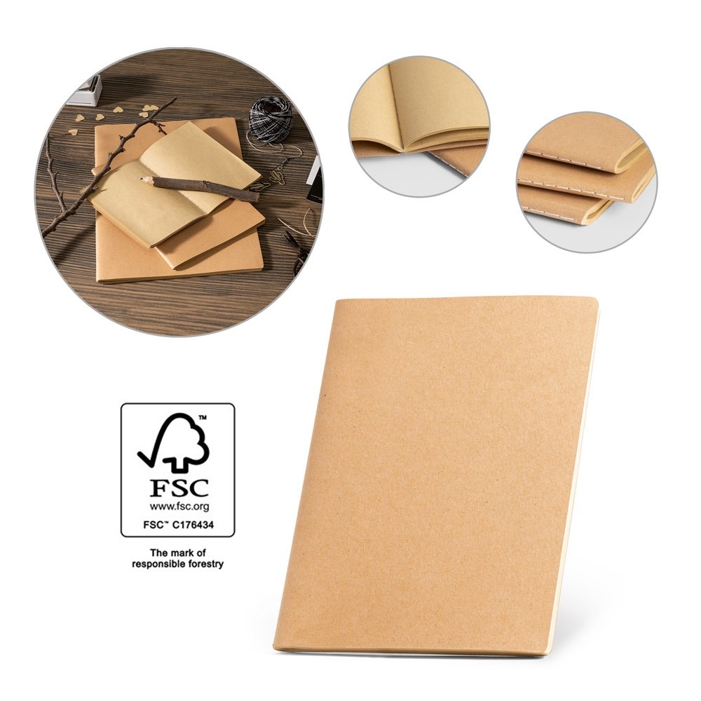 ALCOTT A4. Notizbuch A4 mit Hardcover aus Karton (250 g/m²) und unbedruckte Seiten