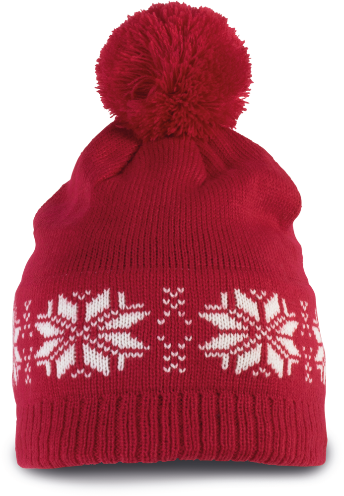 KP540 - Weihnachtsstrickmütze mit Sternmuster