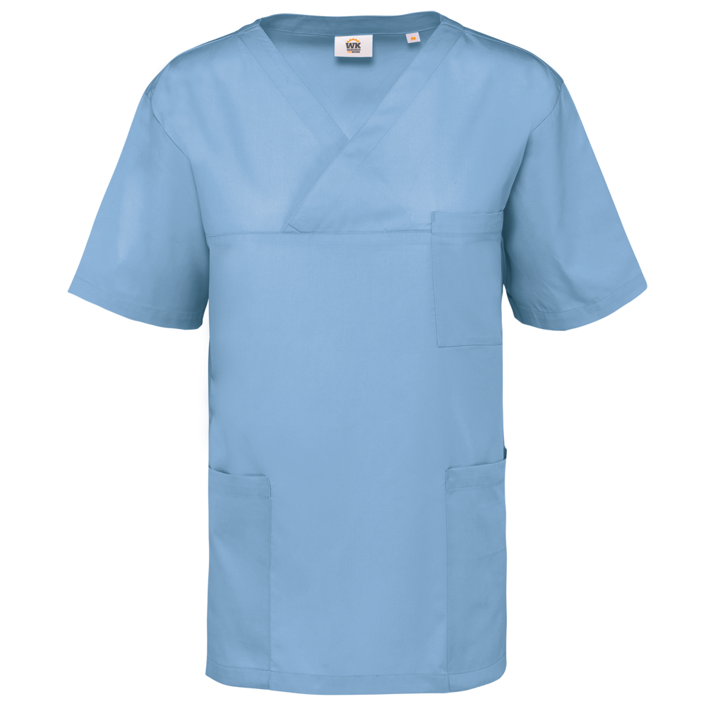 - Kurzärmlige Unisex-Tunika aus Baumwollpolyester - Sky Blue