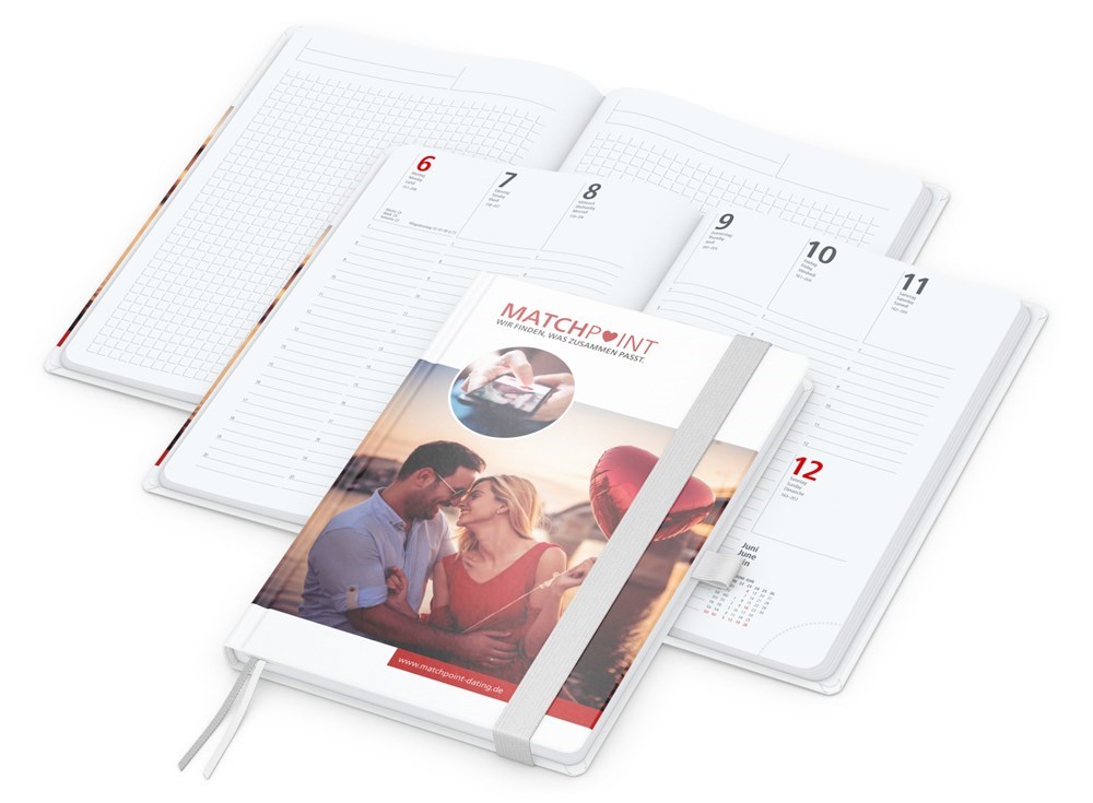 Wochenplaner Match-Hybrid White Bestseller, A5, Cover-Star gloss-individuell, weiß Wochenplaner Match-Hybrid White Bestseller, A5, Cover-Star gloss-individuell, weiß