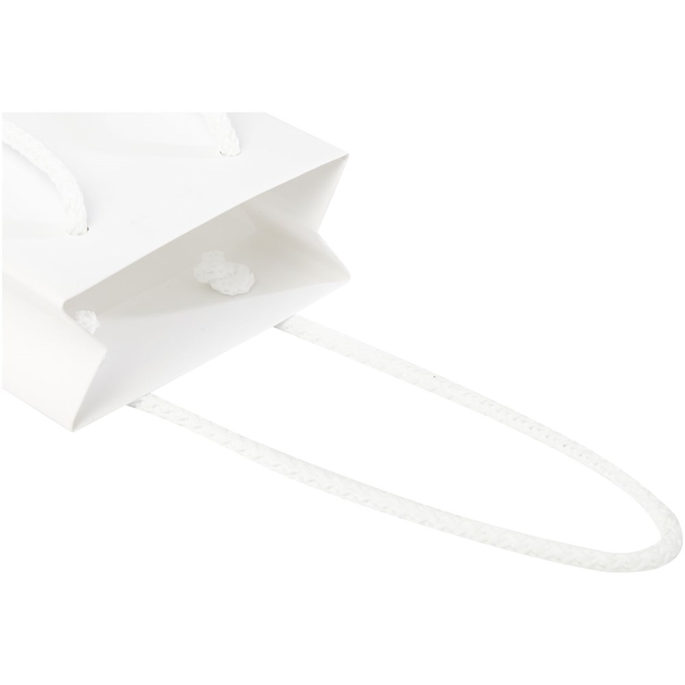 Handgefertigte 170 g/m² Integra-Papiertüte mit Kordelgriffen – klein Handgefertigte 170 g/m² Integra-Papiertüte mit Kordelgriffen – klein