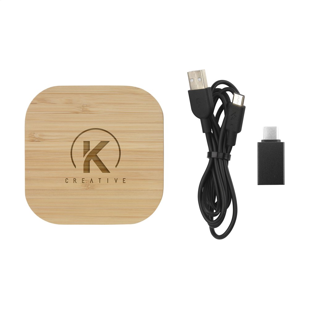 Bamboo Wireless Charger 15W tradloses Ladegerät Bamboo Wireless Charger 15W tradloses Ladegerät