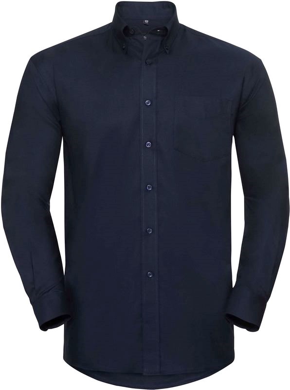 Russell Men's Long Sleeve Easy Care Oxford Shirt - Helles Marine