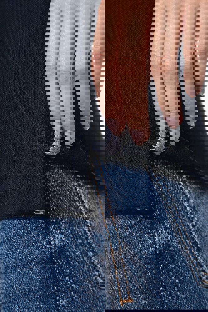 K259 - Zweifarbiges Piqué-Polohemd für Damen