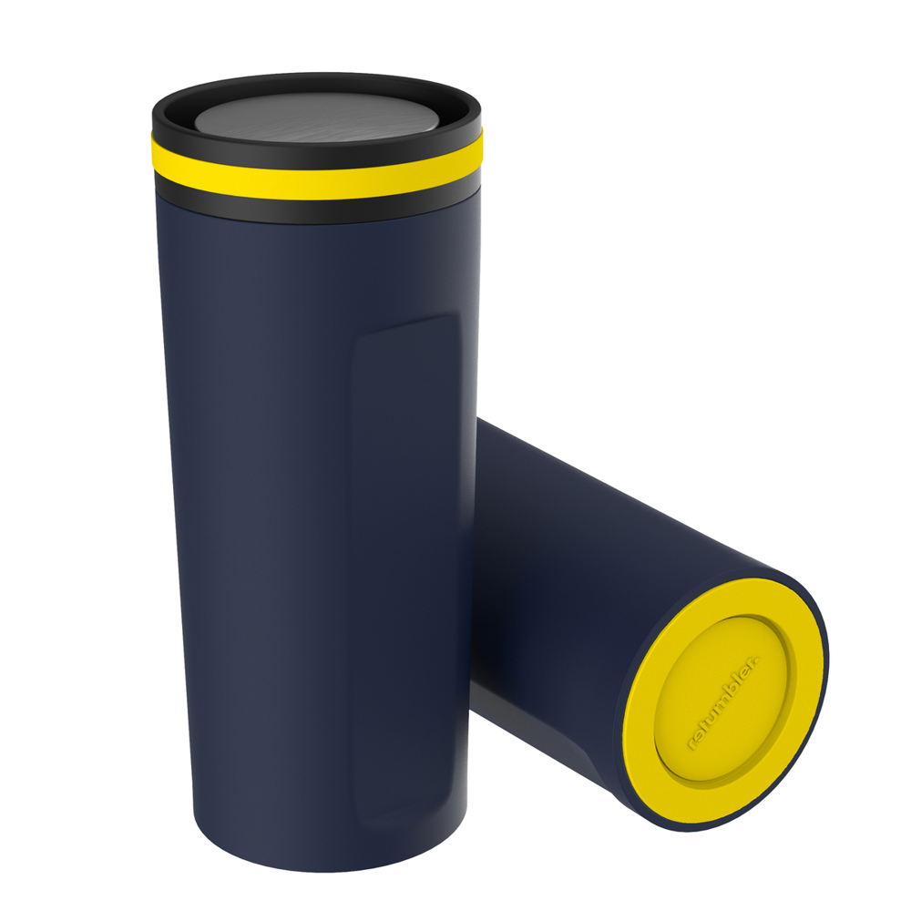 Thermobecher RETUMBLER-mySTEELONE - gelb, weiß, marineblau, schwarz, silber