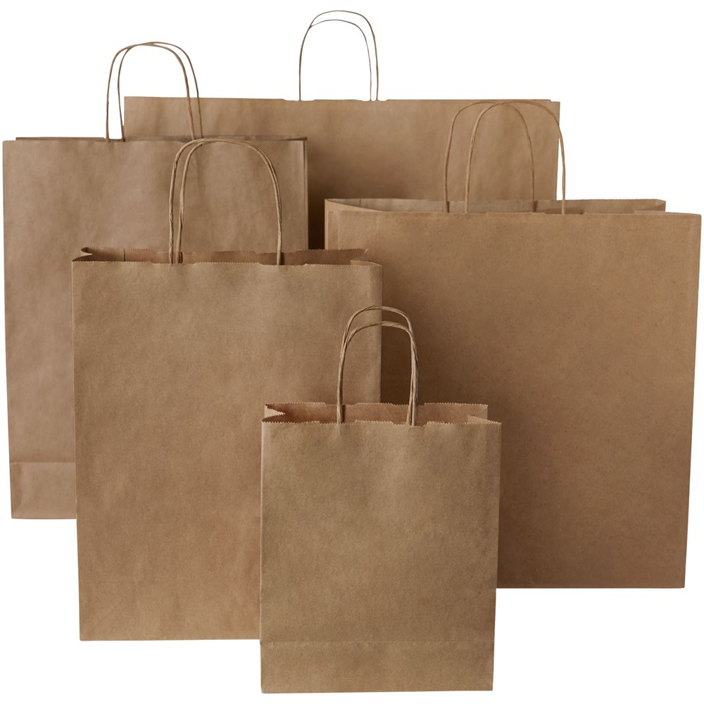 Kraftpapiertasche 80 g/m² mit gedrehten Griffen – klein Kraftpapiertasche 80 g/m² mit gedrehten Griffen – klein