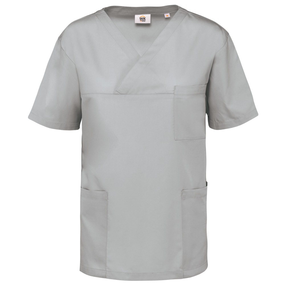 - Kurzärmlige Unisex-Tunika aus Baumwollpolyester - Snow Grey