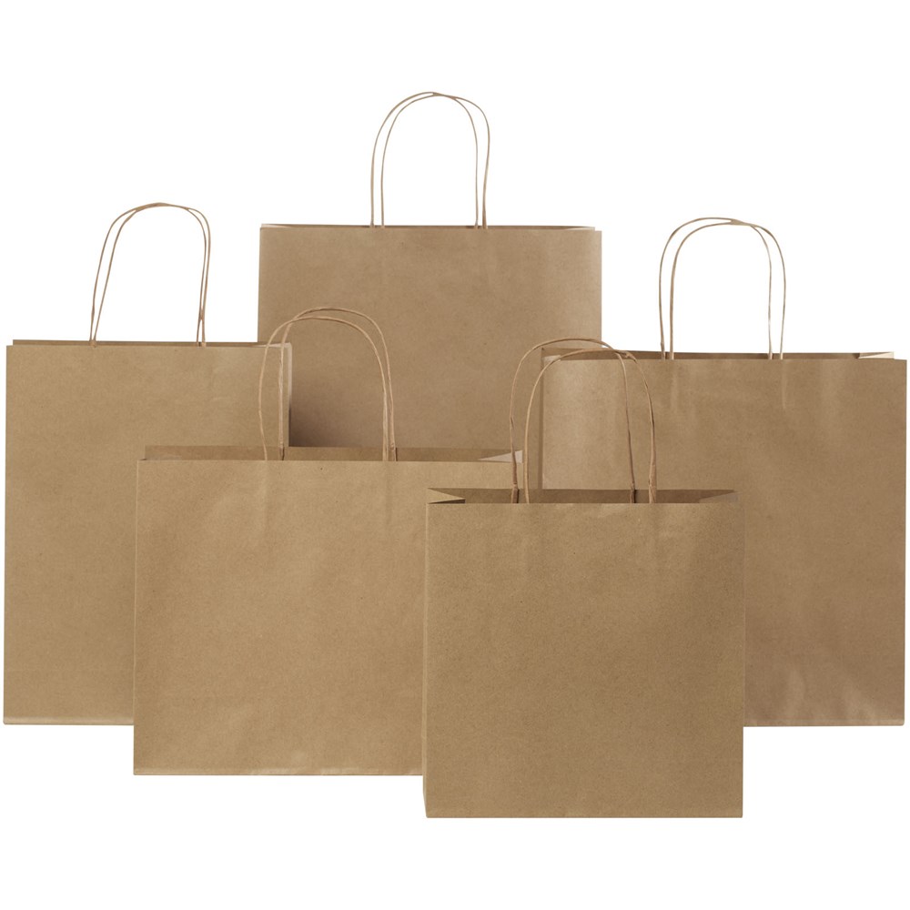 Kraftpapiertasche 120 g/m² mit gedrehten Griffen – mittel Kraftpapiertasche 120 g/m² mit gedrehten Griffen – mittel