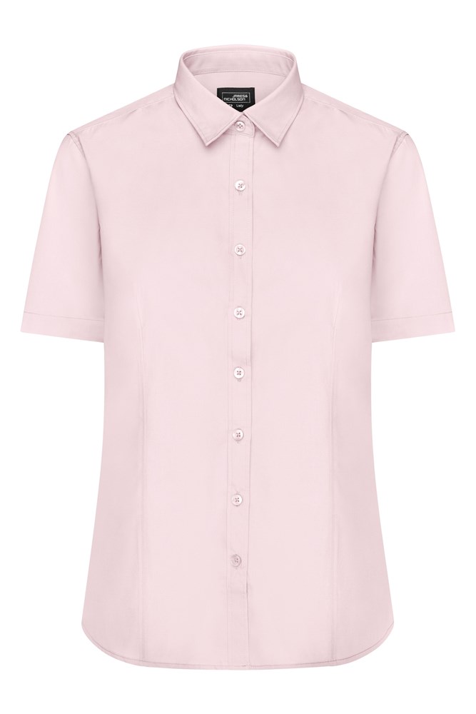 Ladies' Shirt Shortsleeve Poplin - Light-pink (ca. Pantone 196C)