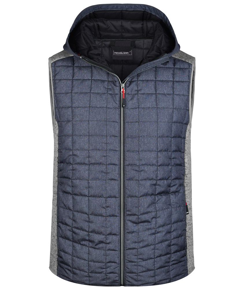 Men's Knitted Hybrid Vest - Light-melange/anthracite-melange (ca. Pantone 413C
432C)