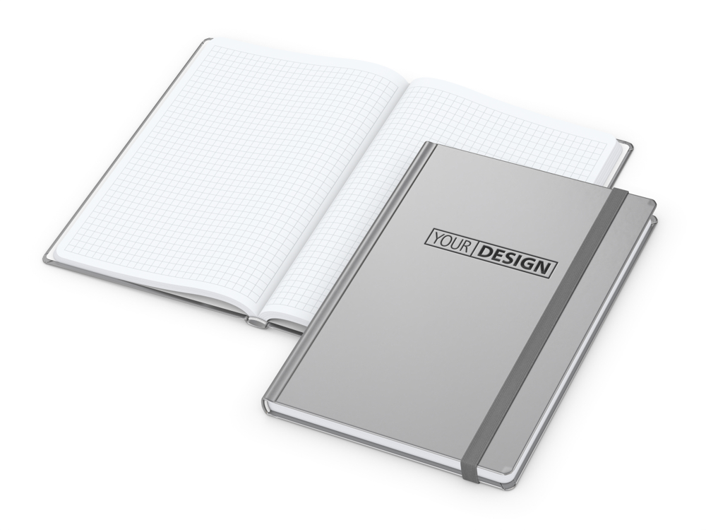 Notizbuch Easy-Book Comfort Bestseller, A5, silber inkl. Prägung schwarz-glänzend