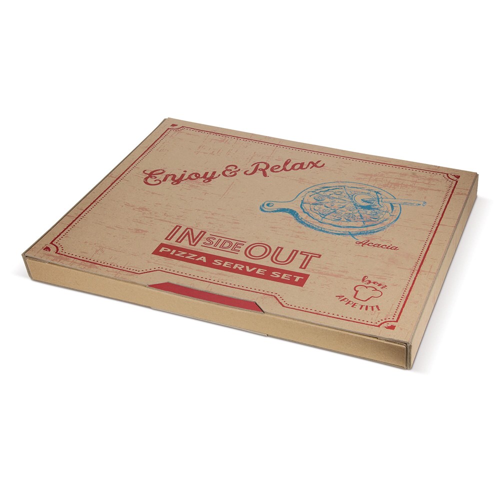 Pizza Schneidebrett mit Rollmesser Pizza Schneidebrett mit Rollmesser