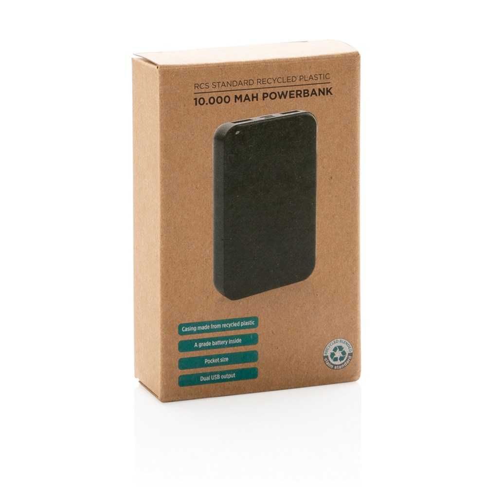 10.000 mAh Powerbank aus RCS Standard recyceltem Kunststoff 10.000 mAh Powerbank aus RCS Standard recyceltem Kunststoff