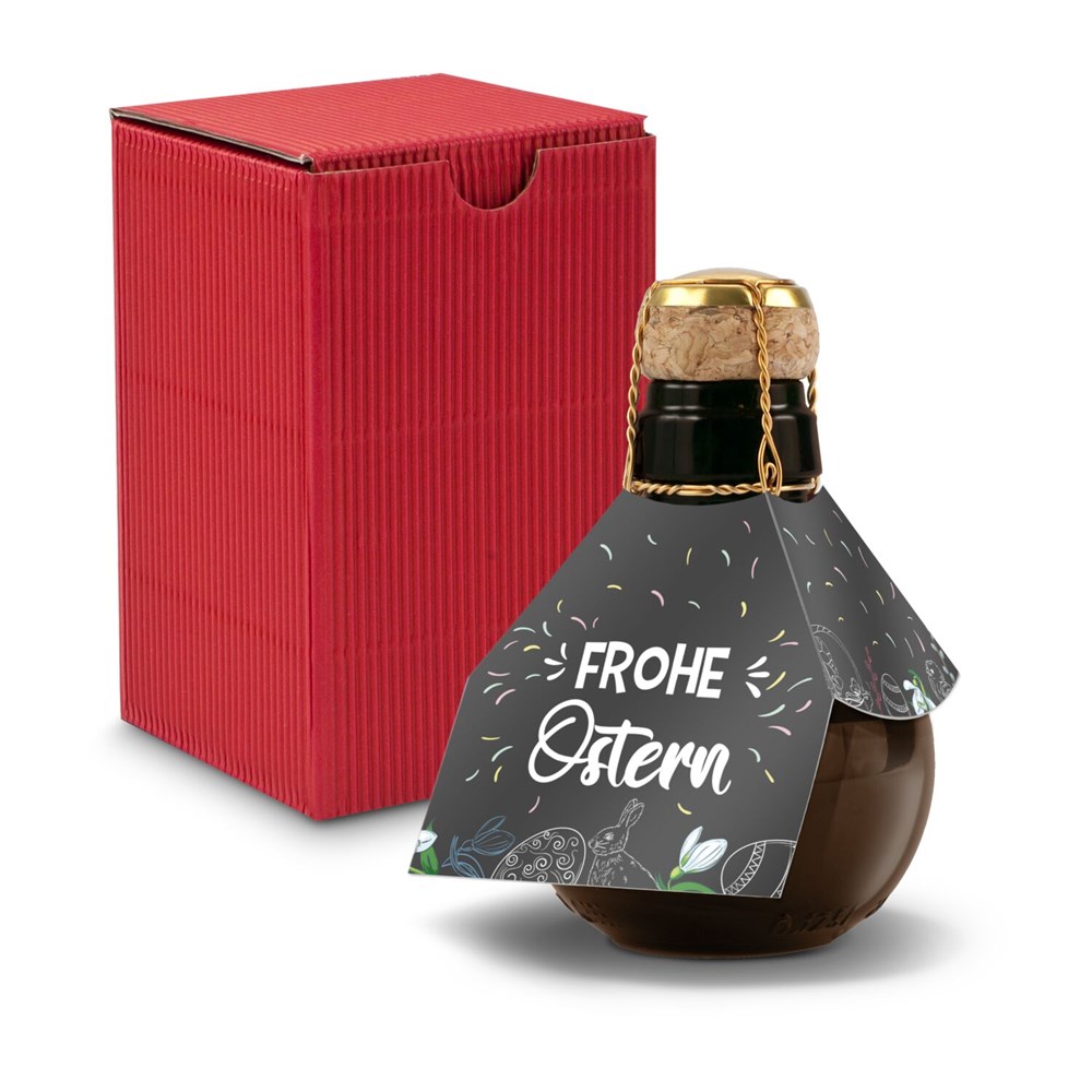 Kleinste Sektflasche der Welt! Frohe Ostern - Inklusive Geschenkkarton in Rot, 125 ml Kleinste Sektflasche der Welt! Frohe Ostern - Inklusive Geschenkkarton in Rot, 125 ml