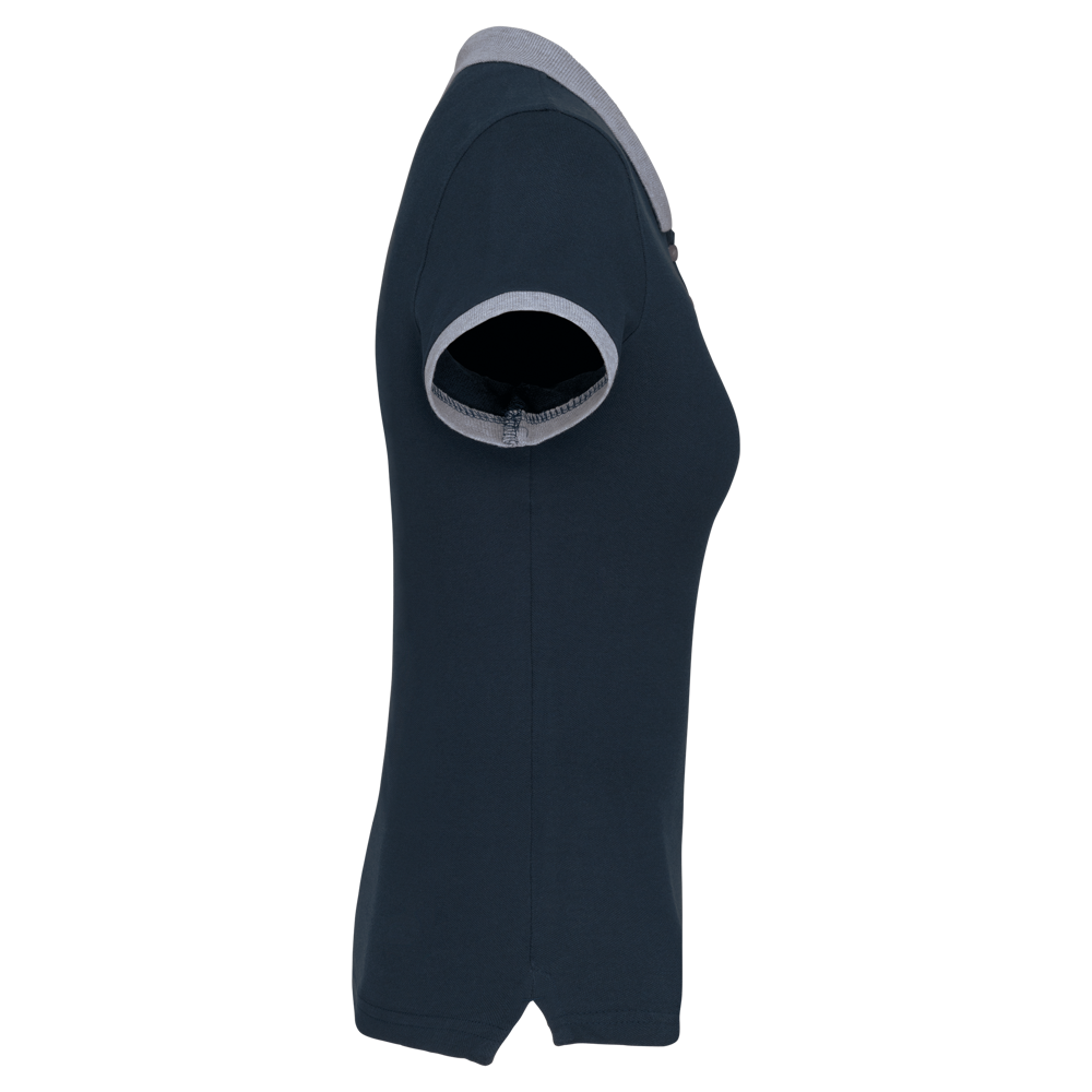 K259 - Zweifarbiges Piqué-Polohemd für Damen