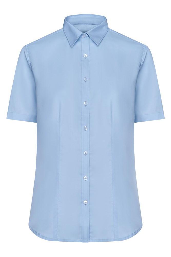 Ladies' Shirt Shortsleeve Micro-Twill - Light-blue (ca. Pantone 649C)