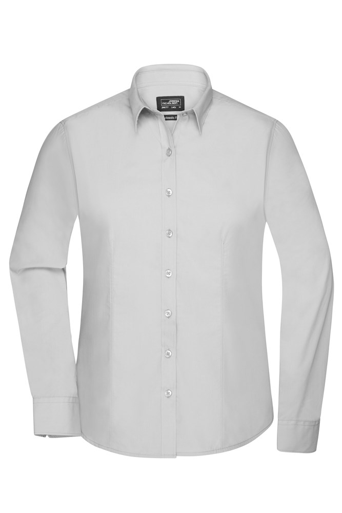 Ladies' Shirt Longsleeve Poplin - Light-grey (ca. Pantone 400C)
