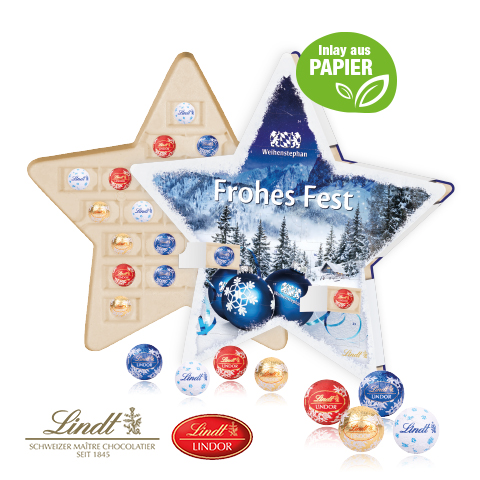 Adventskalender "Stern" mit Lindt Schokolade Adventskalender "Stern" mit Lindt Schokolade