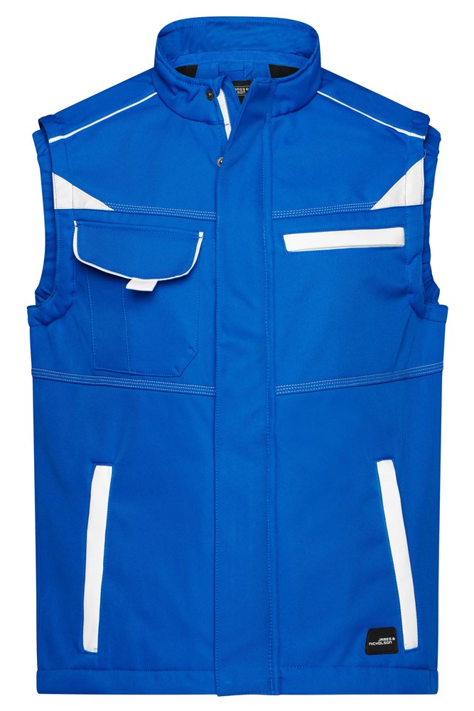 Workwear Softshell Vest - COLOR - - Royal/white (ca. Pantone 286C
white)