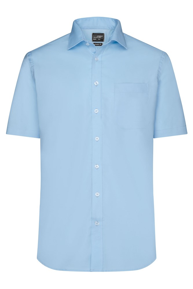 Men's Shirt Shortsleeve Micro-Twill - Light-blue (ca. Pantone 649C)