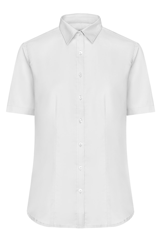 Ladies' Shirt Shortsleeve Micro-Twill - White (ca. Pantone white)