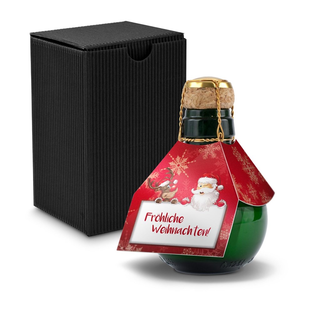 Kleinste Sektflasche der Welt! Fröhliche Weihnachten - Inklusive Geschenkkarton in Schwarz, 125 ml Kleinste Sektflasche der Welt! Fröhliche Weihnachten - Inklusive Geschenkkarton in Schwarz, 125 ml
