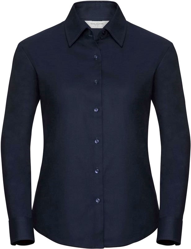 Russell Ladies' Long Sleeve Easy Care Oxford Shirt - Helles Marine