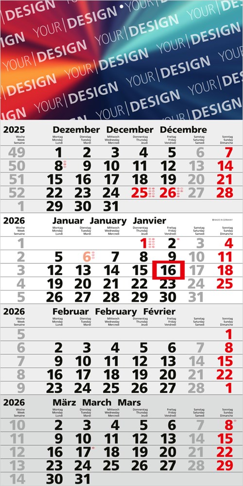 4-Monatskalender Mega 4 Bestseller (Einblatt) 4-Monatskalender Mega 4 Bestseller (Einblatt)