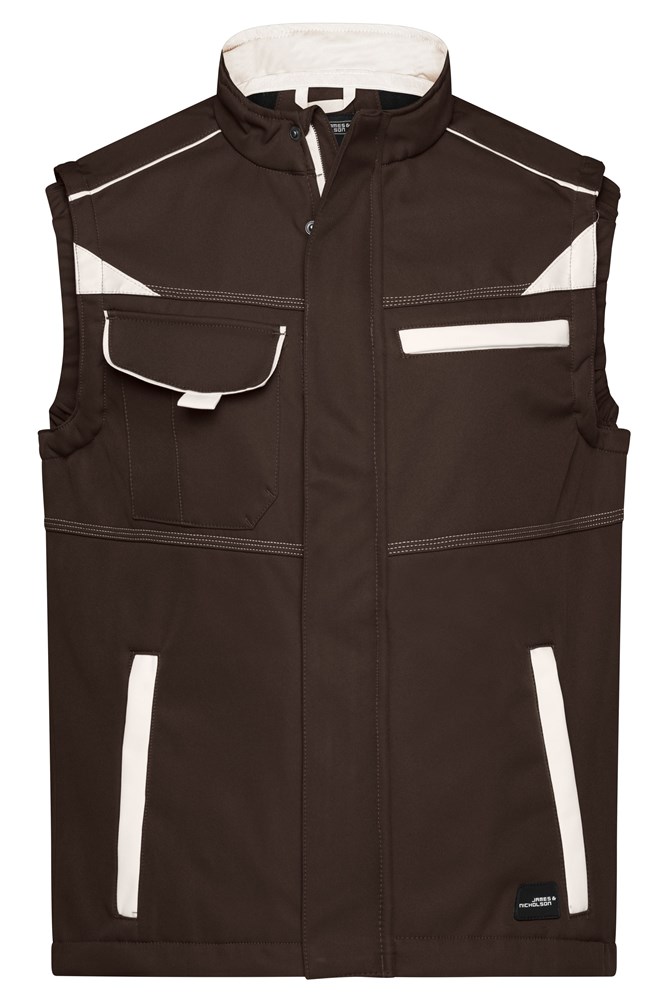 Workwear Softshell Vest - COLOR - - Brown/stone (ca. Pantone 476C
7501C)