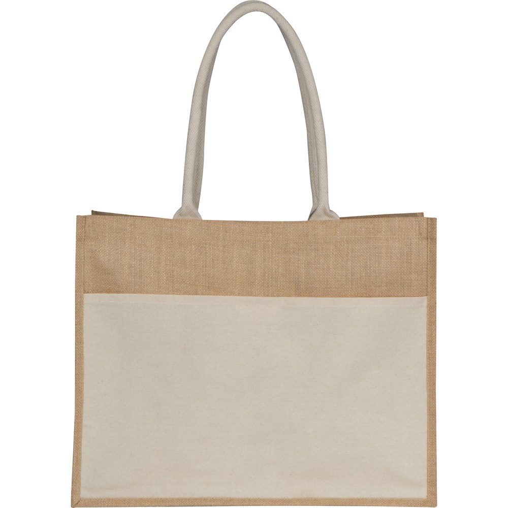 Jutetasche mit Vorfach Jutetasche mit Vorfach