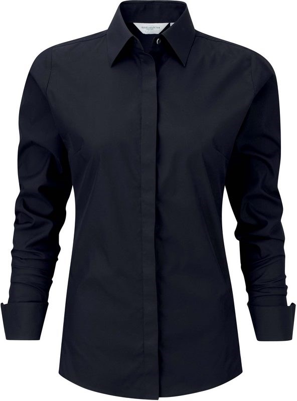 Russell Ladies' Long Sleeve Ultimate Stretch - Schwarz