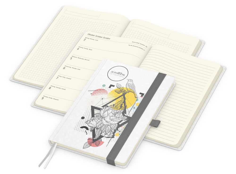 Wochenplaner Match-Hybrid Creme Bestseller - Silbergrau