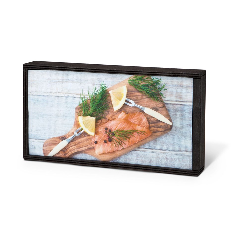 Lachs-Gutschein in Holzbox: Genießer Lachs-Gutschein in Holzbox: Genießer