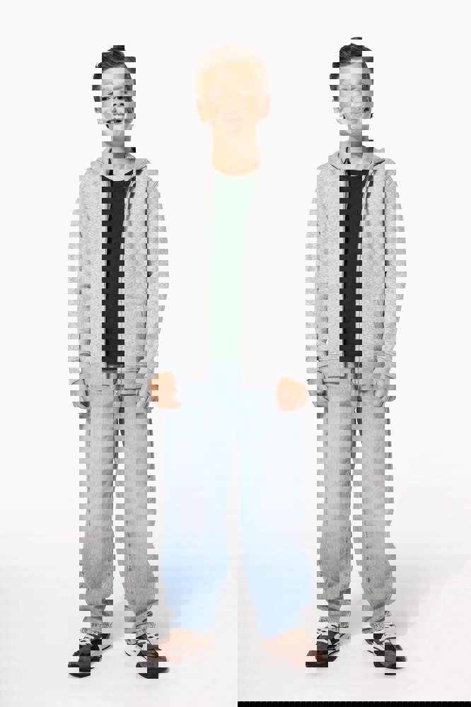 K4045 - Recyceltes Kinder-Kapuzensweatshirt mit Reißverschluss