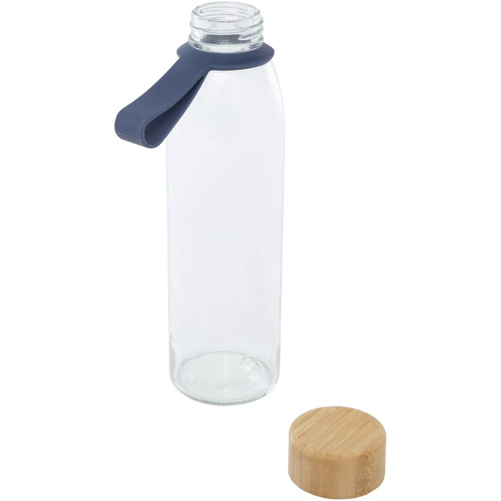 Porto 500 ml Glas-Flasche mit Silikongriff und Bambusdeckel 