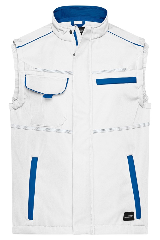 Workwear Softshell Vest - COLOR - - White/royal (ca. Pantone white
301C)