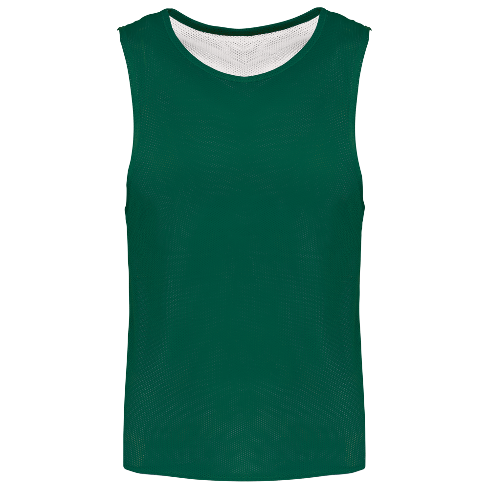 PA048 - Beidseitig tragbares Multisport-Leibchen für Kinder - Dark Green / White