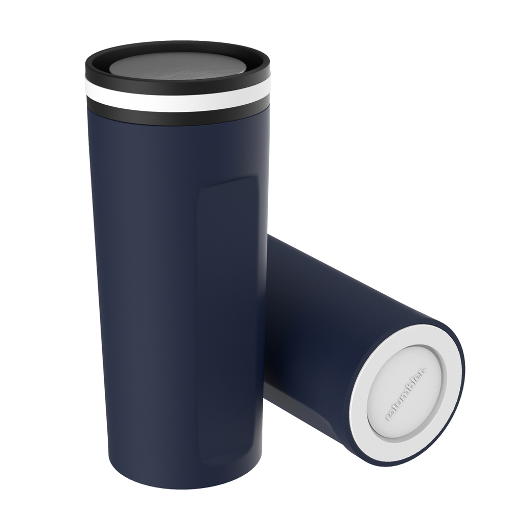 Thermobecher RETUMBLER-mySTEELONE - weiß, marineblau, schwarz, silber