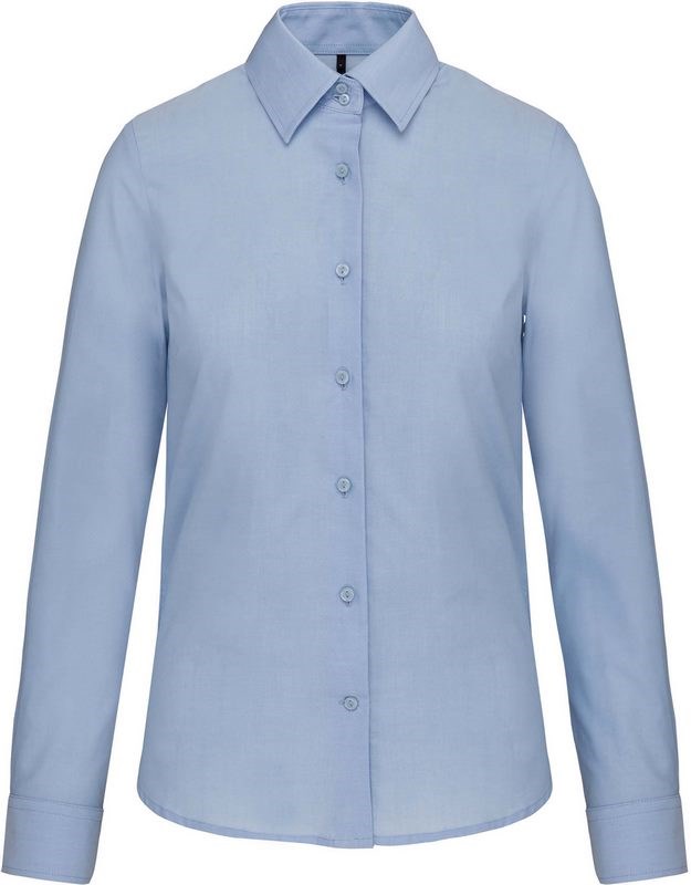Kariban Damen Oxfordbluse Langarm - Oxford Blau