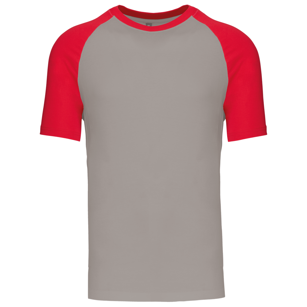 K330 - Baseball-Shirt, zweifarbig - Light Grey / Red